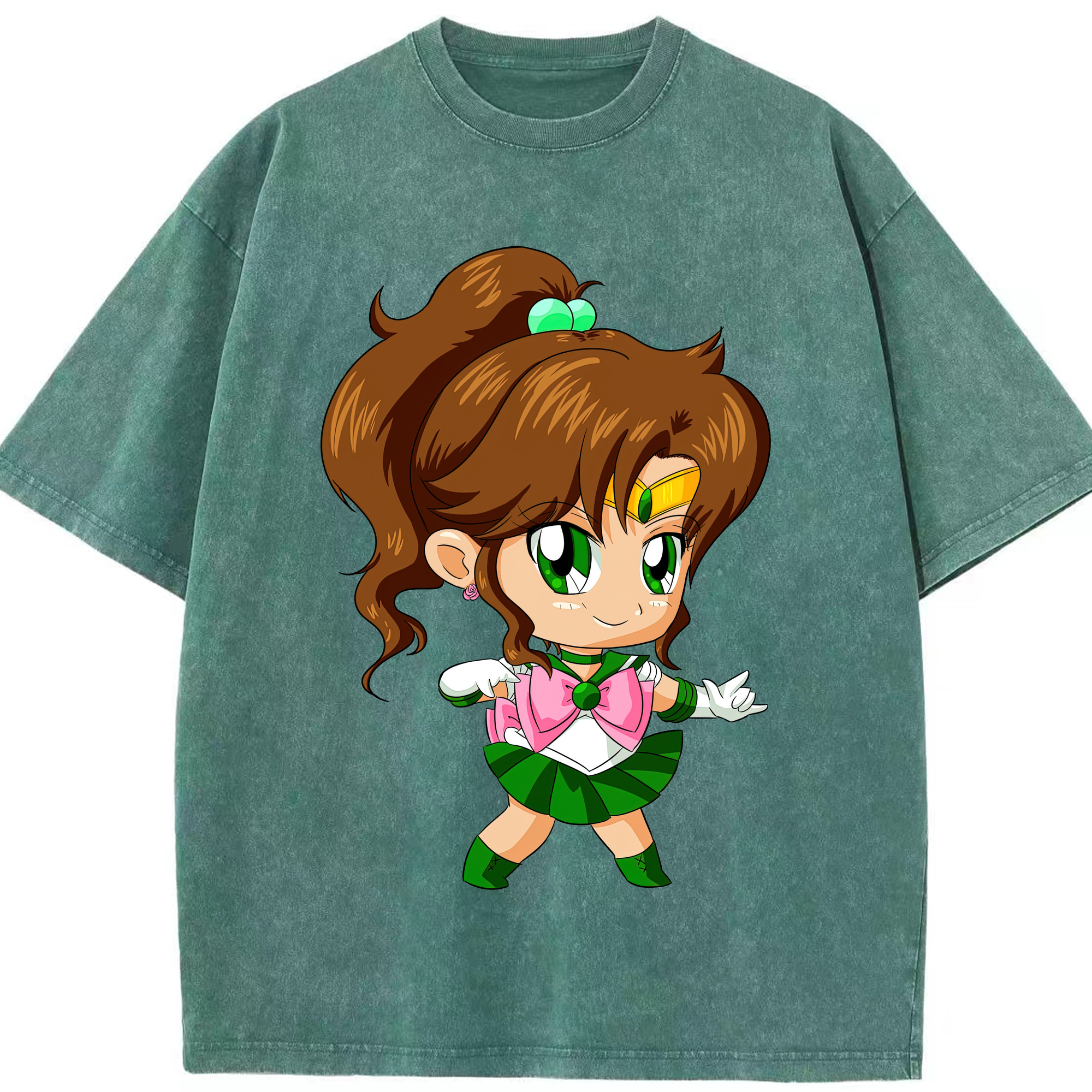 （画像用） 美少女戦士セーラームーン 木野 まこと きの まこと Sailor Moon Kino Makoto （セーラージュピター；Sailor Jupiter） 綿100% ヴィンテージ風 半袖Tシャツ（フロントプリント）